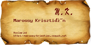 Marossy Krisztián névjegykártya